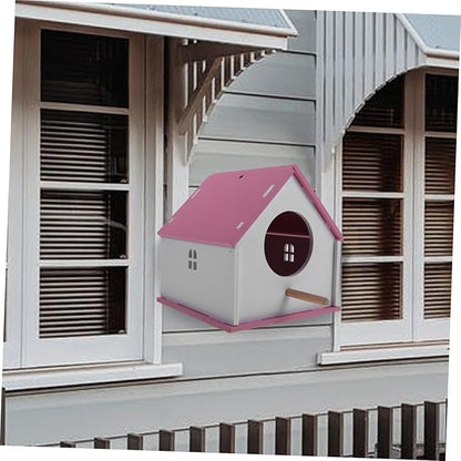 Pet Bird House Parrot Nest Bird Feeding House Outdoor Feeder Cage 6.69 Inch Weather-Resistant Lightweight Backyard Garden Decor