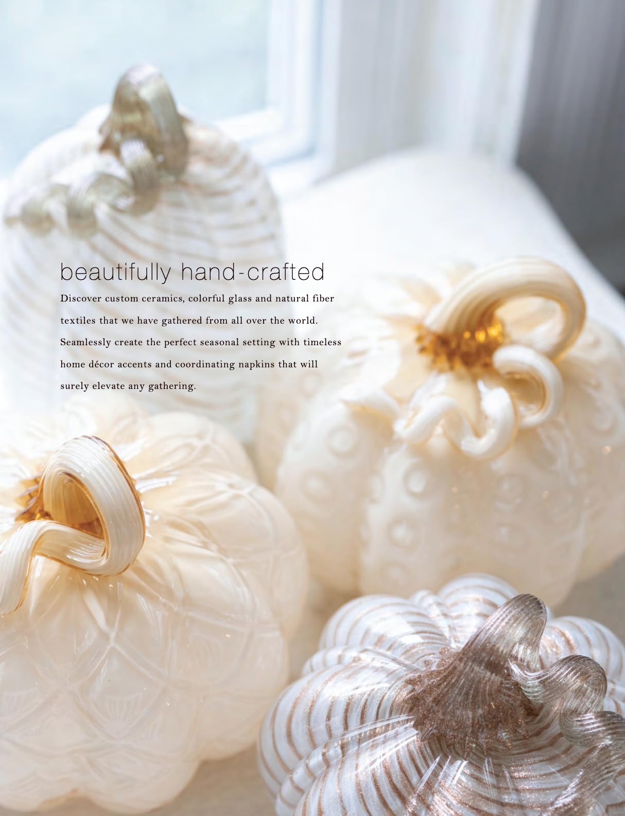 Boston International Handblown Art Glass Pumpkin Thanksgiving Halloween Decorations for Home, Medium, Butter with Dots