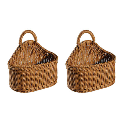 Reicyfang 2 Pcs Hanging Storage Baskets, Potato Garlic Onion Pantry Storage Baskets, Wall Decorative Storage Basket, Washable Decorative Basket Woven Wall Basket Kitchen Bin for Kitchen, Living Room