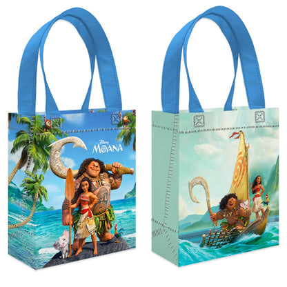 Moana Party Favor Bags Set – 24 Pack 8" Disney Goodie Bags for Kids Bulk Reusable Mini Totes | Disney Moana Birthday Party Supplies