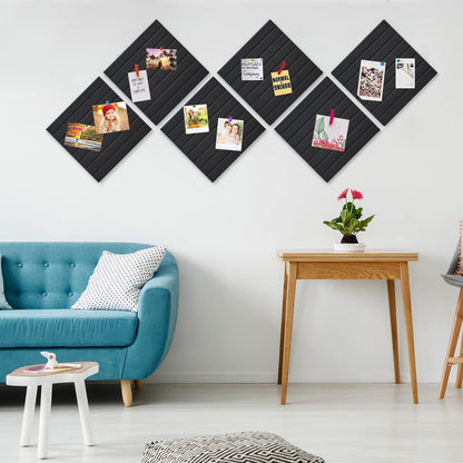 Yunihome Cork Board for Walls 36" x 24", 6 Pack Felt Bulletin Board Wall Tiles with 30 Push Pins for Home Kitchen School Office Wall DIY Decorative