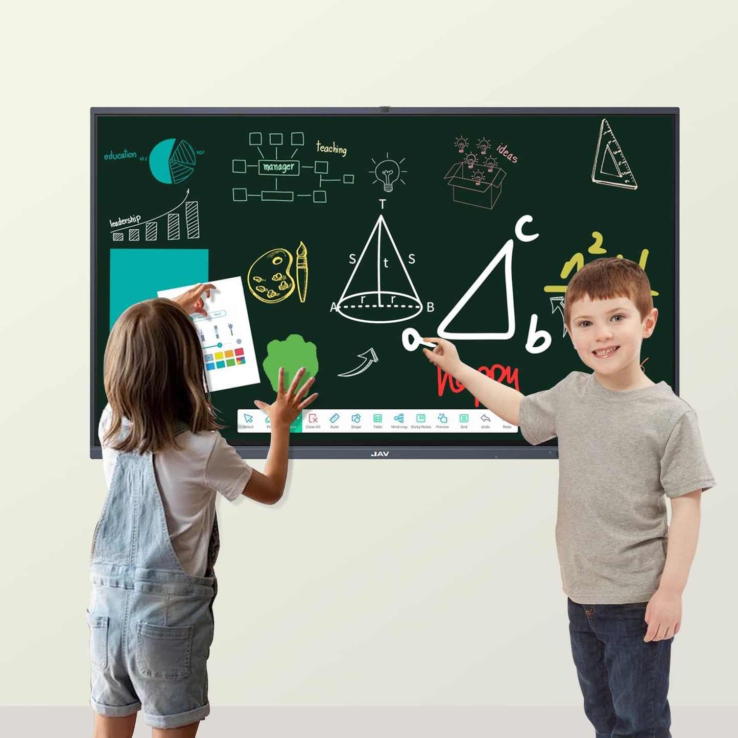 JAV Interactive Whiteboard, 55'' 4K UHD Smart Whiteboard, Smart Board for Classroom and Business, Digital Touch Screen Smartboard, Robust App Ecosystem for Remote Meeting (Board Only)