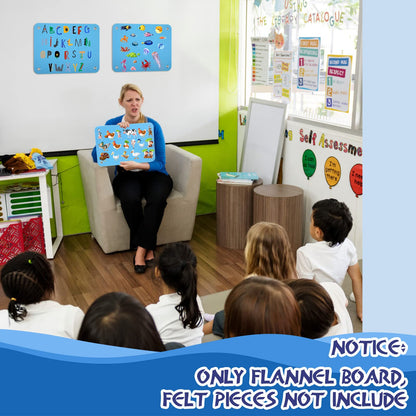 Yunsailing 4 Pieces Felt Board for Toddlers Classroom Flannel Board Stories for Preschool Homeschooling, Kids Felt Story Activity Wall Hanging Children Birthday Gifts, 11.8 x 15.75 Inch (Blue)