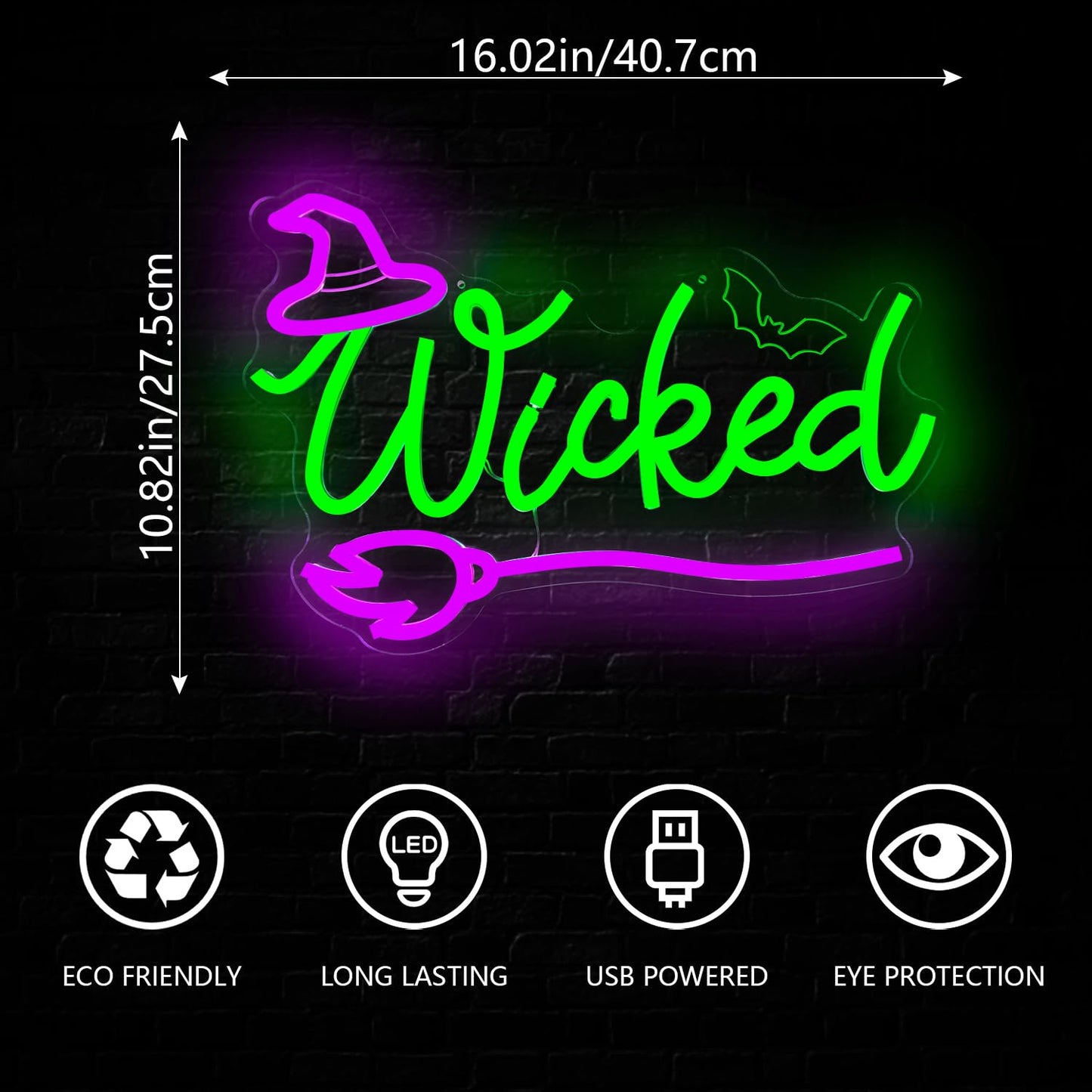 Jeanchrl Witch Neon Sign Halloween Neon Lihts for Bedroom Movie LED Lights for Room Dimmable Green Light Up Sign for Halloween Party Musical Led Sign for Wall Art Decor Gifts for Witch Fans Lovers
