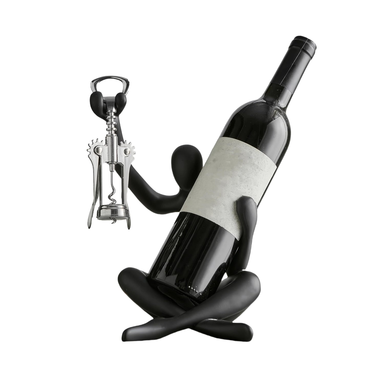 XINXUAN Modern Wine Bottle Holder, Resin Hollow-Out Design Decorative Wine Rack(Black)