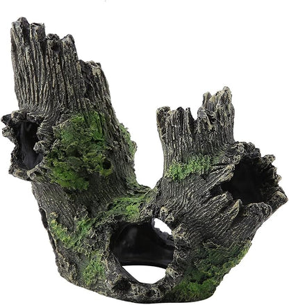 Tyenaza Aquarium Driftwood Decoration, Driftwood Resin Crafts Ornament for Aquarium Decoration Fish Tank Wood with Holes & Aquarium Caves Fish Tank Wood Decor(ST-004B)