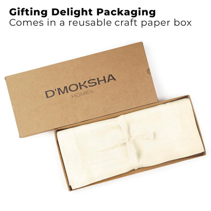 Classic Linen™ by D'Moksha Ivory Table Runner 48 Inches, 100% Pure Linen, Coffee Table Runner, 14 x 48 Inch for Dresser Tables- Summer