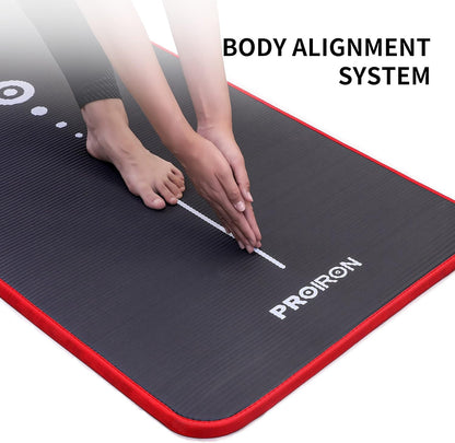 PROIRON Yoga Mat Eco Friendly NBR All-Purpose 10mm Thick Non-Slip Exercise Mat High Density Anti-Tear Pilates Mat with Carrying Strap for Yoga Pilates and Gymnastics - 183cm x 66cm x 1cm - 7 Colours(Only official brand : PROIRON)