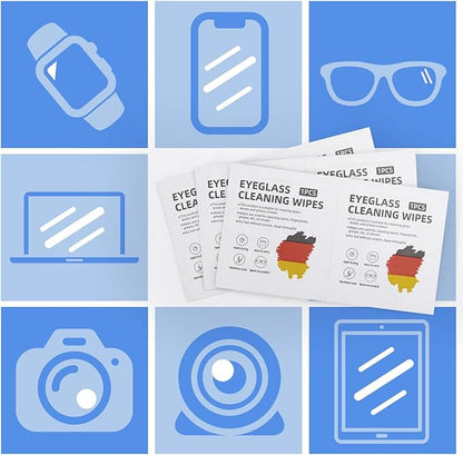 Lens Wipes for Eyeglasses (500 Count), Pre-moistened Cleaning Wipes, Non-Scratching and Streak-Free, Individually Packaged, Suitable for Cleaning Camera Lenses, Sunglasses, and Optical Equipment