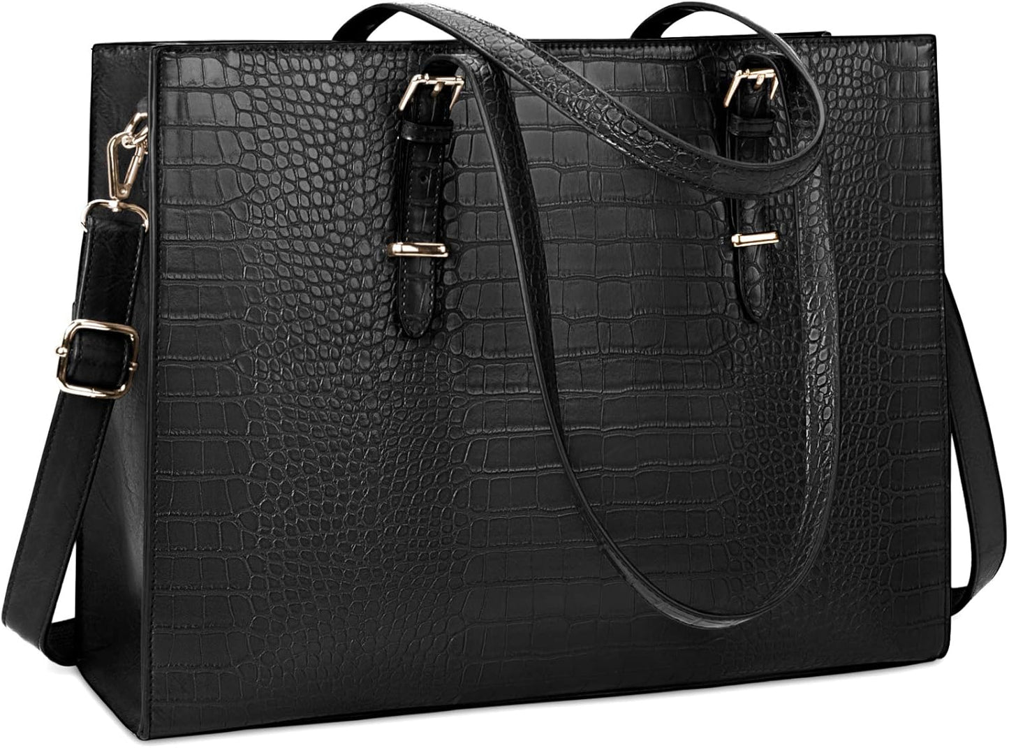 Laptop Bag for Women 15.6 inch Laptop Tote Bag Leather Classy Computer Briefcase for Work Waterproof Handbag Shoulder Bag Women Business Office Bag
