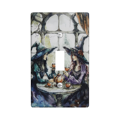 Witchy Light Switch Cover Plates/Outlet Covers, Haunted House Halloween Decor, Gothic Tea Room Style for Wall Accents, Standard Size Single Toggle
