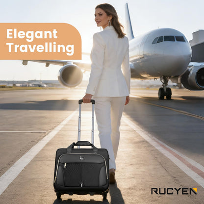 RUCYEN Rolling Laptop Bag, 15.6 inch Rolling Briefcase for Men & Women,Laptop Briefcase on Wheels, Overnight Bags Carry On Bag, for Business Travel