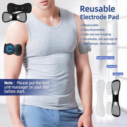 Mini Massager,Rechargeable Intelligent TENS Unit Muscle Stimulator for Pain Relief - FSA or HSA Eligible Deep Tissue EMS Massager Management for Back, Neck, Arm Electronic Pulse Machine