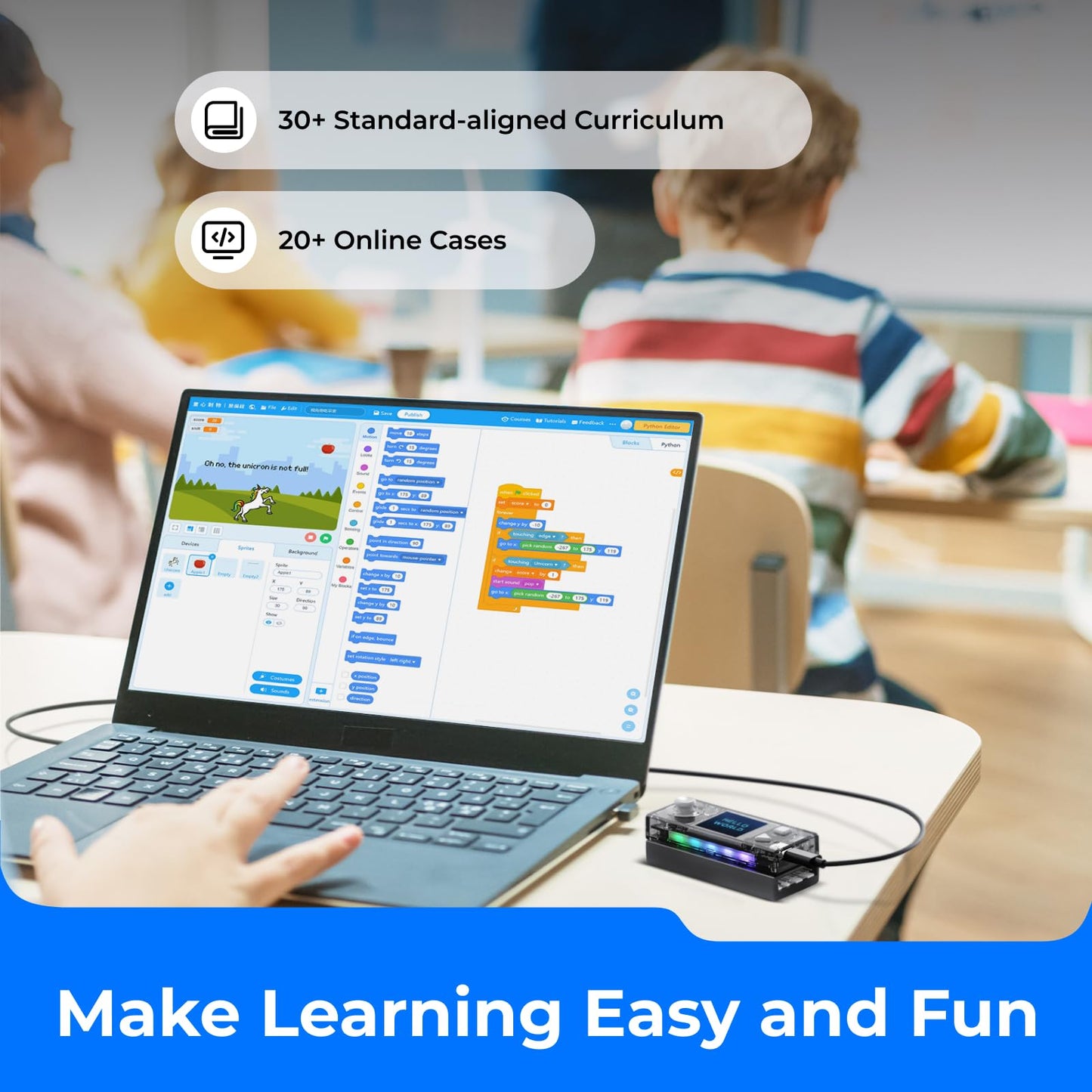 Makeblock Cyberpi Project-Based Coding Kit, Coding for Kids Support Scratch & Python Programming, STEM Projects for Kids Ages 8-12, Robotics Kit Support IoT Technology with Built-in WiFi Module