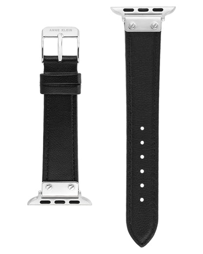 Anne Klein Leather Replacement Band for Apple Watch Secure, Adjustable, Apple Watch Band Replacement, Fits Most Wrists (38/40/41mm, Black)