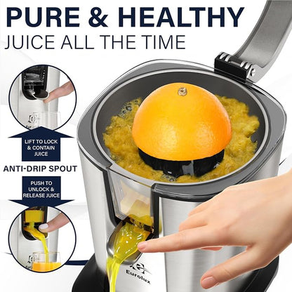 Eurolux Power-Pro Premium Electric Citrus Juicer - With 300 Watts of Power, The Most Powerful Juicer, For An Easy Smooth Juicing Experience | New Updated Design