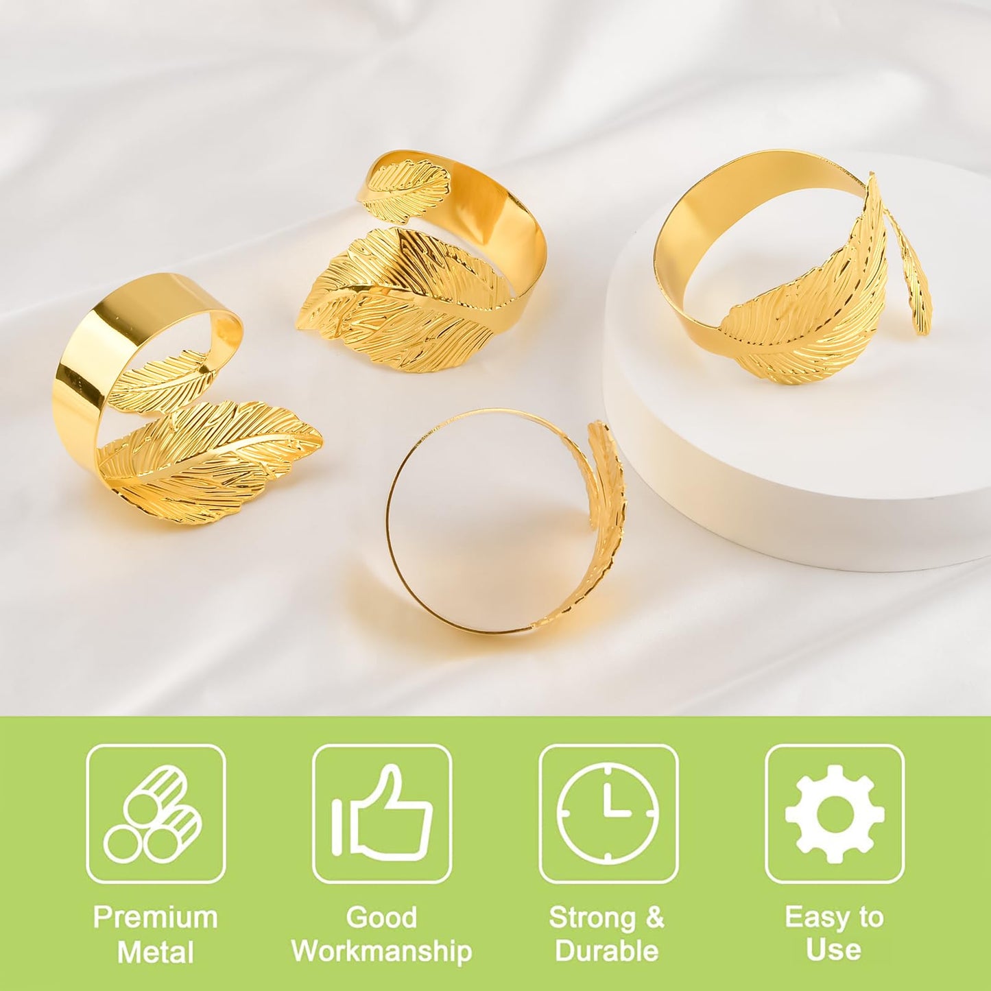 UFURMATE Curtain Tie Backs, 6Pcs Metal Decorative Golden Leaf Curtain Tiebacks Creative Curtain Rope Buckles Spring Drape Holder Clips for Home Office (Gold)