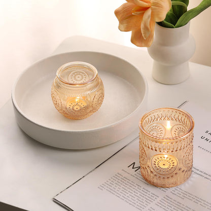 DARJEN Gold Votive Candle Holders- 10Pcs Glass Tealight Candle Holder, Size Upgrade Design for Home Decor, Elegant Candle Holder for Party & Dinner Table Centerpieces, Living Room Decor Gifts