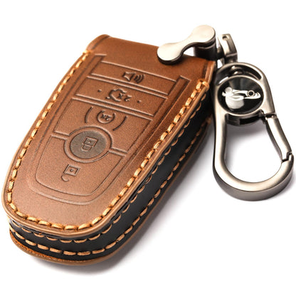 APEKUU Car Key Fob Cover, Soft Full Protection Key Case Shell Compatible with Ford Smart Key 3 4 5 Buttons Protector (A-Brown) …