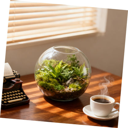 GANAZONO 1pc Landscape Glass Terrarium Container for Plants Decorative Bottle for Home Office and Garden Decor