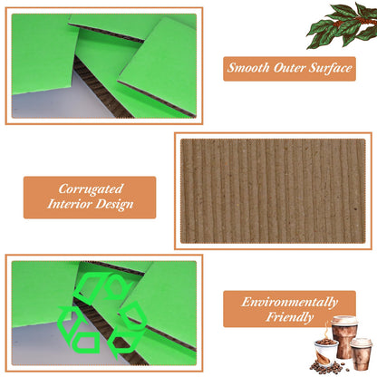 Disposable Coffee Cup Sleeves Corrugated Kraft Paper Coffee Cup Sleeves Holder Protective Insulated Heat Espresso ForHot Drinks 8-24oz (Green, 100 Pcs)