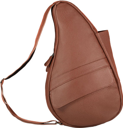 AmeriBag 19" Full-Grain Leather Healthy Back Bag Ergonomic Crossbody Sling for Everyday Use, Travel & Walking Comfort (Chestnut)