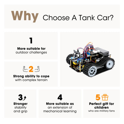 Robotics Kit for Kids Ages 8–12, Smart Robot Tank Car Compatible with Arduino & Scratch & Python, STEM Toys for Boys Ages 8–12, App & Remote Control, Birthday Coding Gift for Boys, Girls and Adults