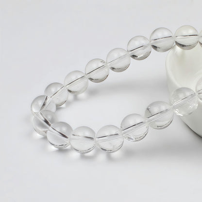 MJDCB 7A Natural White Clear Quartz Round Beads Gemstone Beads for DIY Necklace Bracelat Jewelry Making Strand 15" (6mm)