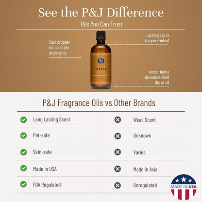 P&J Trading - Cinnamon Scented Oil 100ml - Fragrance Oil for Candle Making, Soap Making, Diffuser Oil