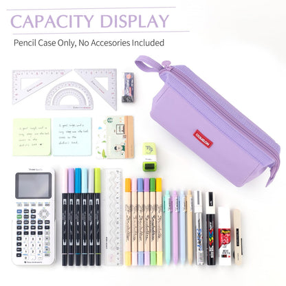 CICIMELON Pencil Case Large Capacity Pouch Pen Bag for School Teen Girl Boy Men Women (Purple)