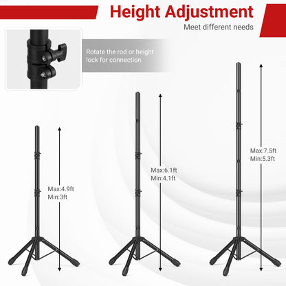 Backdrop Stand, Adjustable 10x7.5 FT Background Stand Backdrop for Parties, Photo Video Studio, Portable Photography Backdrop Stand with Carrying Bag, 6 Backdrop Clamps, and 2 Stand Bags
