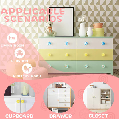 CcHhyyt 6pcs/Set Lollipop Cartoon Shape Soft Rubber Knobs Round Shape Knobs for Cabinet Handle pulls Drawer Knobs for Closets Organizer Box Bookcase