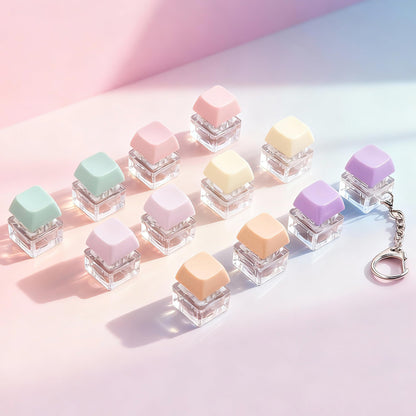 12 Pcs Macaron Keyboard Fidget Toy for Kis Adult to Relief Stress, Fidget Keychain Keyboard Decompression Button Finger Clicker Toys, Button Stress Relief Fidget Gifts Birthday Party Favors