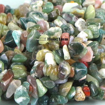 31 inches Chip Stone Loose Gemstones Beads Drilled Strand for Jewelry Making (Indian Agate)