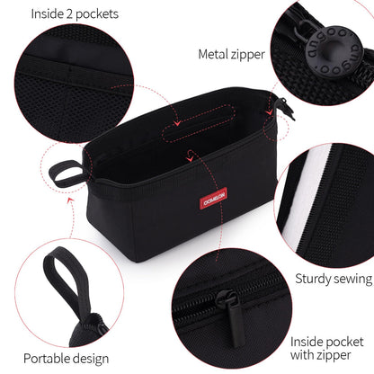 CICIMELON Multifunctional Pencil Pen Marker Case Pouch Bag Holder Small Cute Capacity for High Middle Primary School Student Aesthetic Teen Girl Boy Office Men Women Nurse Adults Portable (Black)