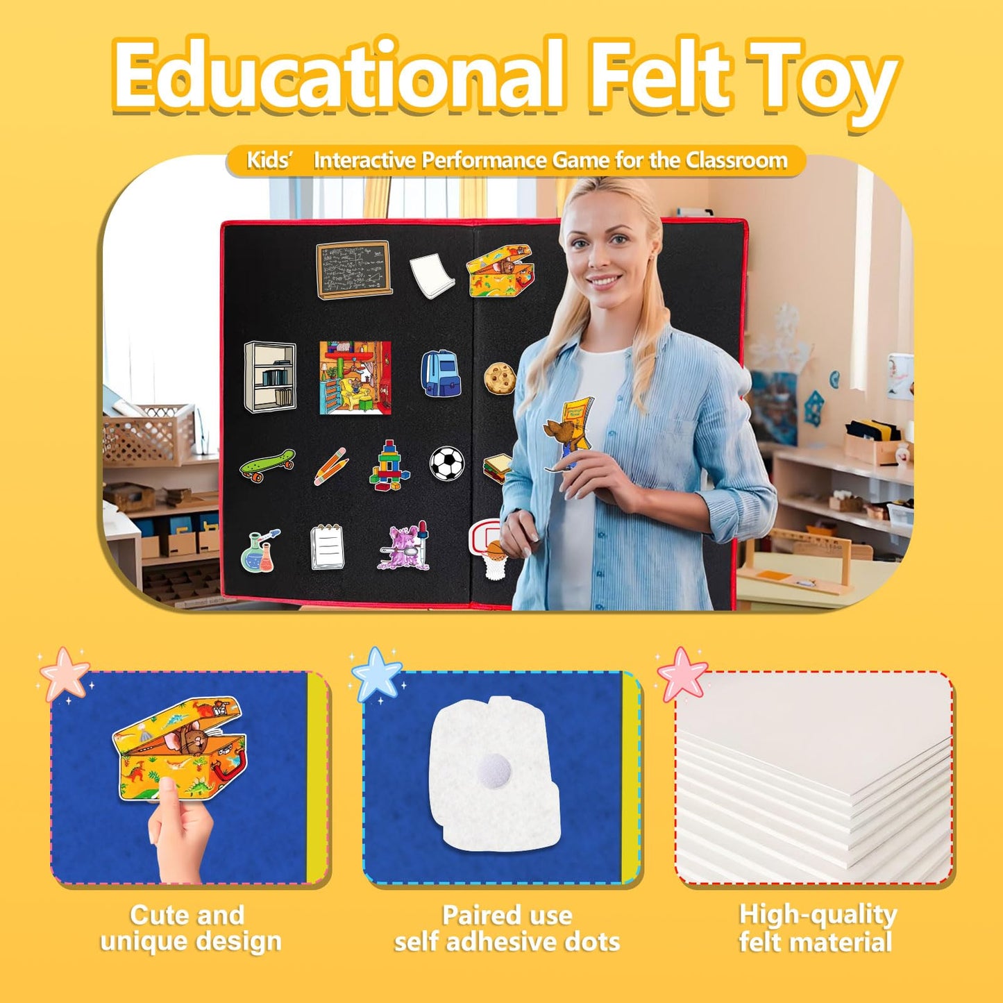 Thryvomniq Felt Board Story Sets If You Take a Mouse to School Felt Pieces Preschool Storytelling Activities Early Learning Interactive Play Kit