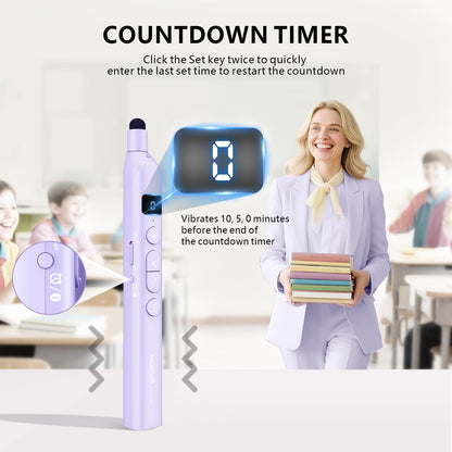 Norwii N21 Bluetooth Presentation Clicker with Telescopic Teaching Pointer, Presentation Remote with Retractable Stick for PowerPiont, Wireless Presenter, Slide Advancer - Purple