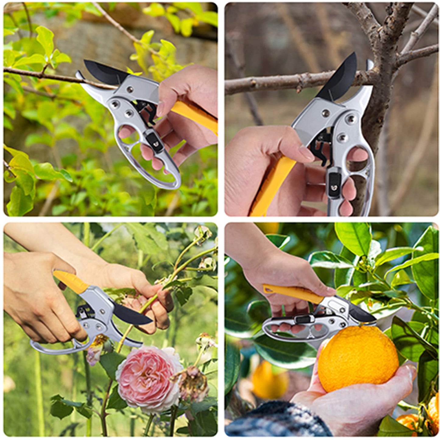 MEPEREZ Premium Germany Pruning Shears, Work 3 Times Easier, Pruners Heady Duty, Sharp Garden Clippers Cut Fresh Flower, Hedge, Herb, Indoor Plants, Gardening Tools Scissors, Arthritis Weak Hand Snips