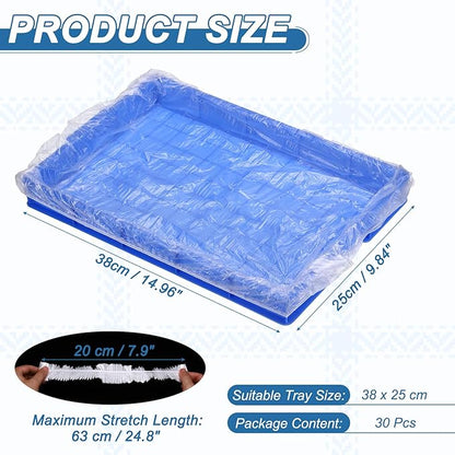 Disposable Bird Cage Liners, Clear Plastic Cage Liners for 15x10 Inch Pallets Tray Universal Elastic Film, (30 Pcs), Intended for Parakeet/Cockatiels/Rabbit/Guinea Pig