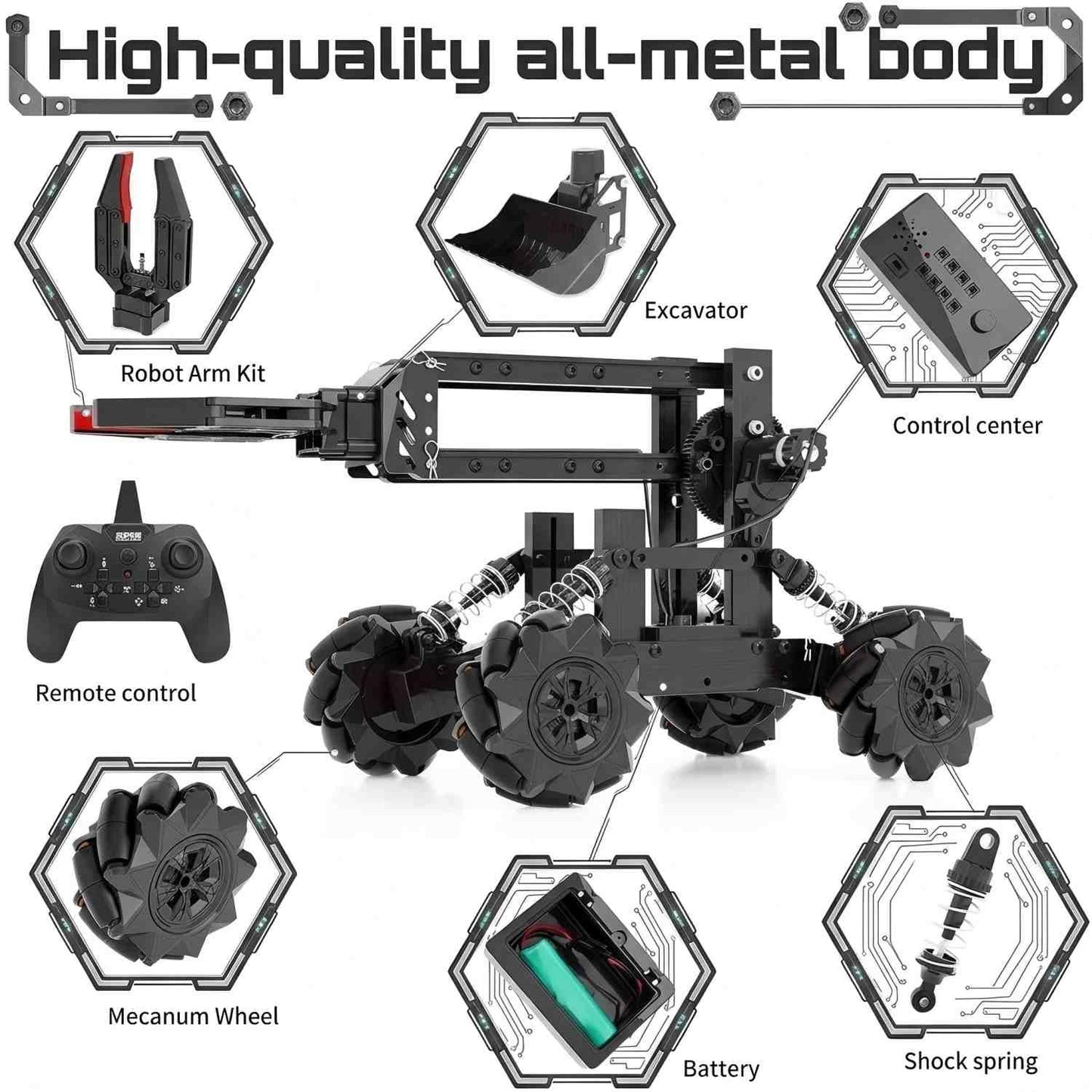 Robotic Arm Kit, STEM Projects for Kids Ages 8-12, Science Kits Electronic Robot Arm for Boys & Girls to Learn Programming/Technology, Educational Building Kits for Beginners, Xmas Gifts for Teens