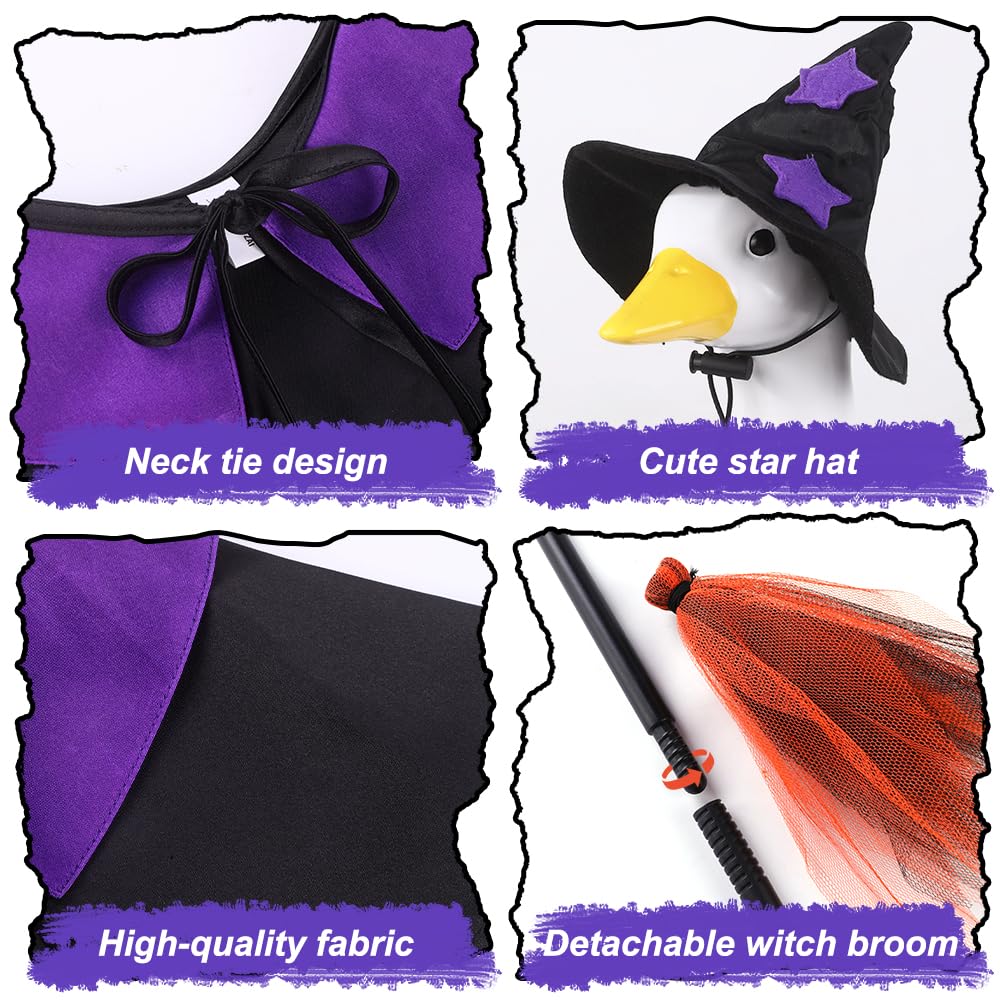 DIYDEC Halloween Goose Outfit Witch Lawn Porch Goose Clothes Fall Halloween Goose Costume for 23" Geese Outdoor Patio Yard Lawn Decoration