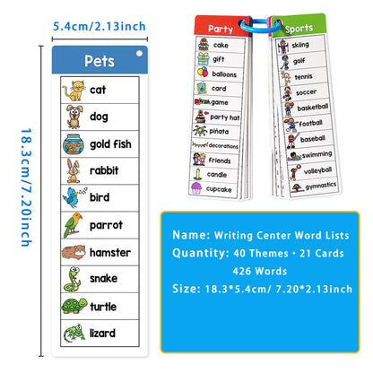 Double Sided Vocabulary Flashcards Educational Learning Cards High Frequency Sight Words Learn to Read Double Sided Vocabulary