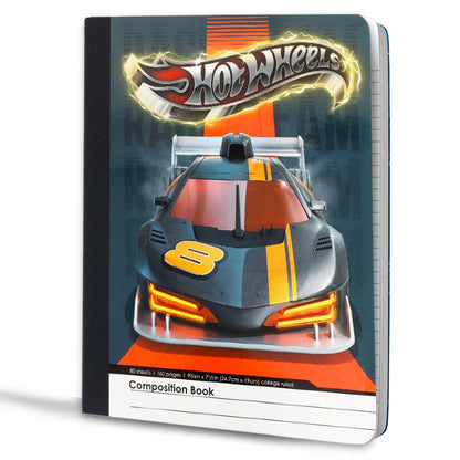 Hot Wheels School Supplies Set - Bundle with Spiral Notebooks, Composition Notebook, 2 Portfolio Folders, Stickers, More | Hot Wheels School Supplies Set for Boys, Girls, Kids