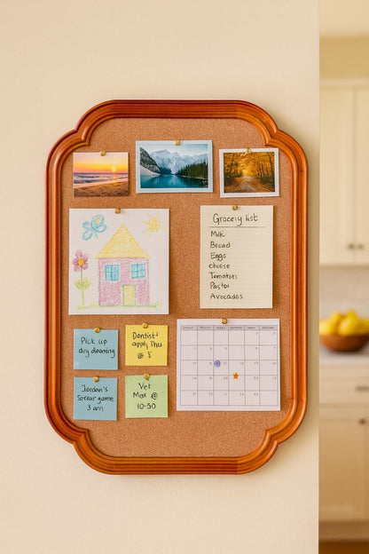 YINGXUN Scalloped Edge Wooden Frame Cork Board 17.7x23.6in