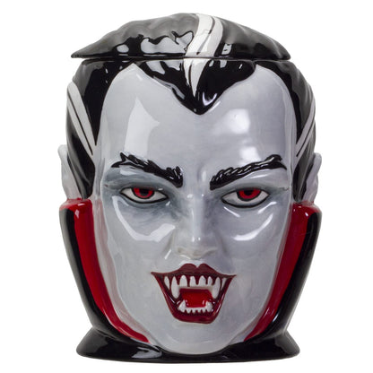 Pacific Giftware Halloween Vampire Dracula Bust Ceramic Cookie Jar - Spooky Kitchen Decor and Storage