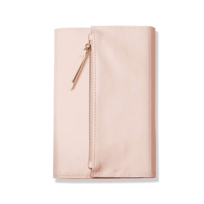Fringe Vegan Leather Clutch Paperback Journal Encased In Soft Cover with Zippered Pouch Flap Closure, 240 Lined Sheets 6 x 8.5 Inches, Blush (135006)
