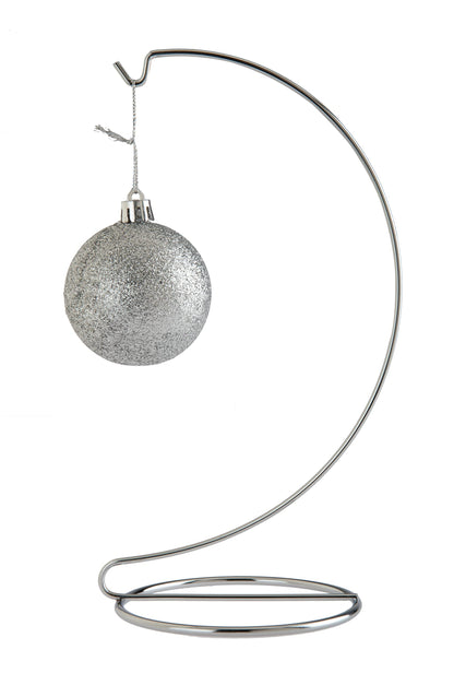 Creative Hobbies® 10 Inch Chrome Ornament Display Stands - Elegant Wire Hangers for Ornaments & Terrariums | Pack of 3