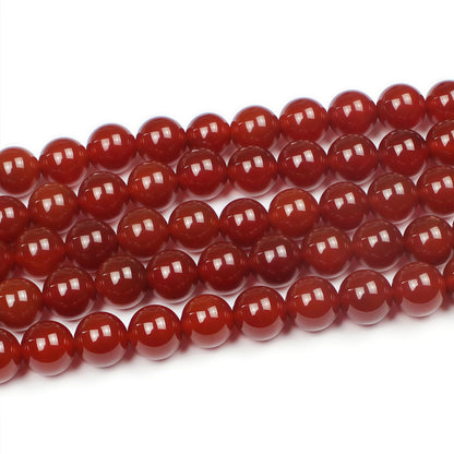 MJDCB Natural Stone Bead Red Cornelian Gemstone Loose Beads for Jewelry Making Bracelet Necklace 8mm