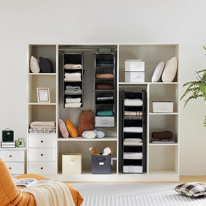 YOUDENOVA Hanging Closet Organizer, 3-Shelf Closet Hanging Storage Shelves