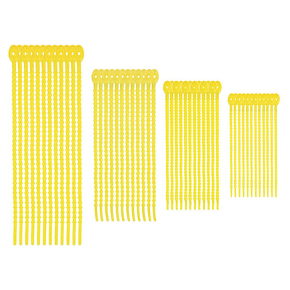 M METERXITY 48-Pack Adjustable Plant Ties, 4.7/5.9/6.7/8.2 Inch Silicone Flexible Multi-Function Garden Twist Tie for Crafts/Gift Wrapping/Gardening Plants, Reusable Support Twine [Yellow]